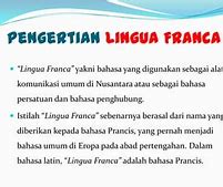 Bahasa Melayu Sebagai Bahasa Lingua Franca